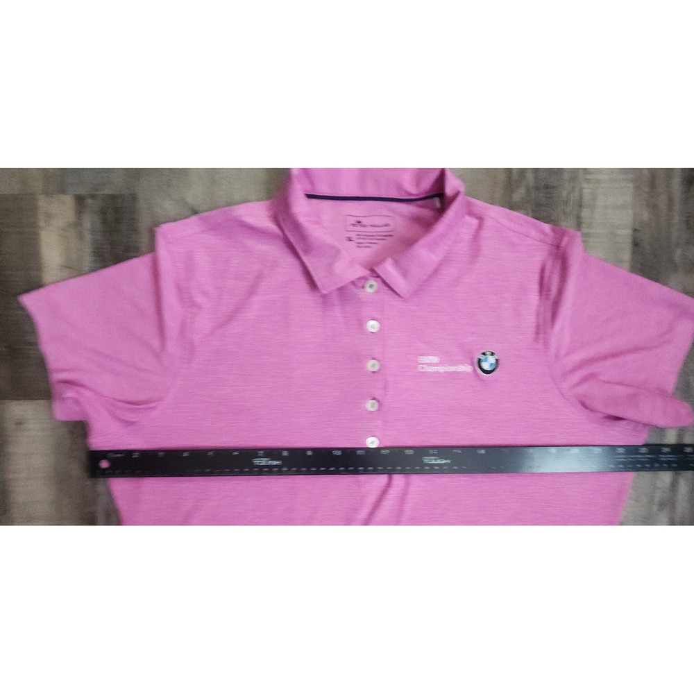 Peter Millar Polo Shirt Womens XL Pink BMW Championship Golf UPF 50+ Stretch - Picture 4 of 8